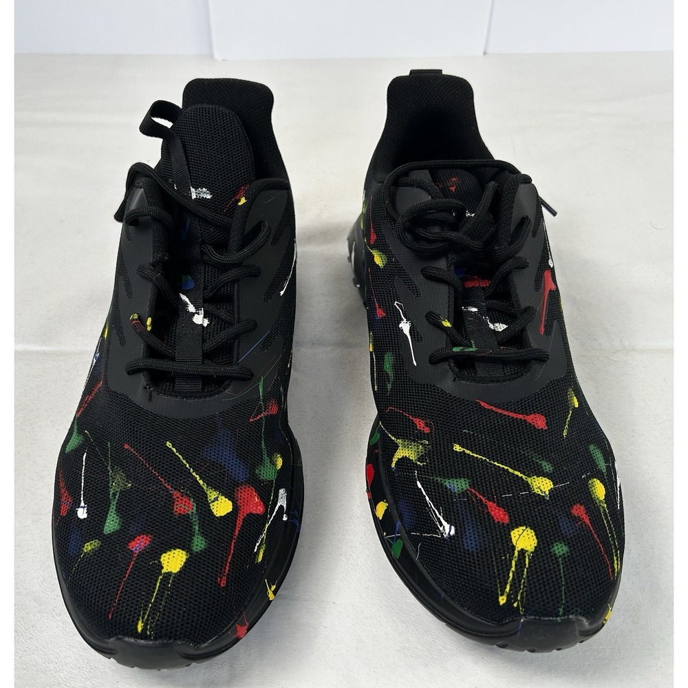 Soulsfeng Sneakers Running Shoes Men's Sz 15.5 Black Olympic Spray Paint Splash - Picture 3 of 16